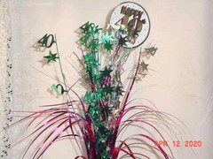 HAPPY 40TH BIRTHDAY SPRAY CENTERPIECE 18 INCHES MULTI COLOR DECOR EXCELLENT