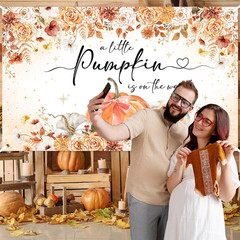 Pumpkin Baby Shower Backdrop a Little Pumpkin Is on the Way Banner Fall Baby Sho