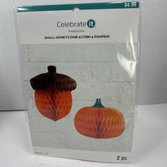 Celebrate It Honeycomb Paper Acorns Pumpkins Decor For Home, Office, School