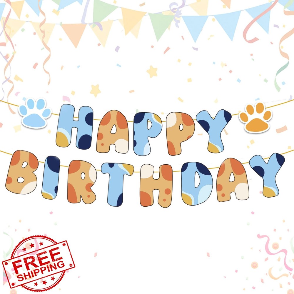 KFBlaiming Cartoon Birthday Banner Multicolor 9