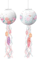 Free Spirit Bohemian Boho Chic Flower Birthday Party Decoration Paper Lanterns
