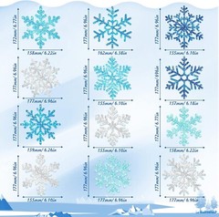 Sumind 30 PCS Winter Snowflake Hanging Swirl Decoration Baby Shower Winter