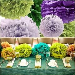13X Tissue Paper Pom Pom + Lanterns Flower Birthday Wedding Party DIY Home Decor