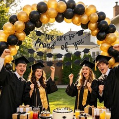 Graduation Banner 2026 Decorations Diploma Tassels Class of 2026 Party Decor