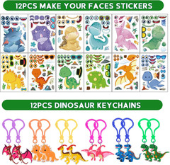 320PCS Dinosaur Birthday Party Decorations Favors Supplies, Dino Goodie Bags Fil