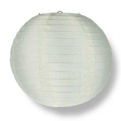 4″ Beige / Ivory Round Nylon Lantern, Even Ribbing, Hanging Decoration (10 PACK)