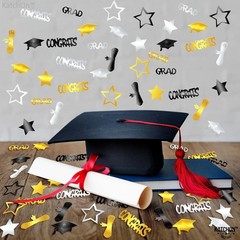 Graduation Decorations 2026 – Pack of 1000, Black and Gold Congrats Grad Grad…