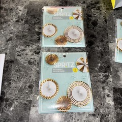 2 Kits -Spritz Reusable Paper Fans 5 Count- New