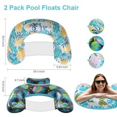Inflatable Pool Float Chair with Ergonomic Headrest & Cup Holder, Comfortable…