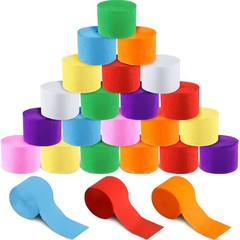 72 Rolls Crepe Paper Streamers – 8 Color Rainbow Party Decorations for Birthdays