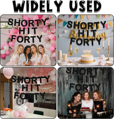 Pre-Strung Short 40Th Birthday Decoration Party Banner, Happy 40Th Birthday Deco