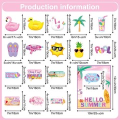38 Pcs Summer Photo Booth Props Frame, Pink Summer Party Decorations Props, B…