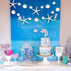White Finger Starfish Sea Shell Garland Under The Sea Party Decorations Merma…