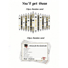 2/10/20/40pcs Graduation Greeting Cards & Pens Convocation Souvenir for Graduate