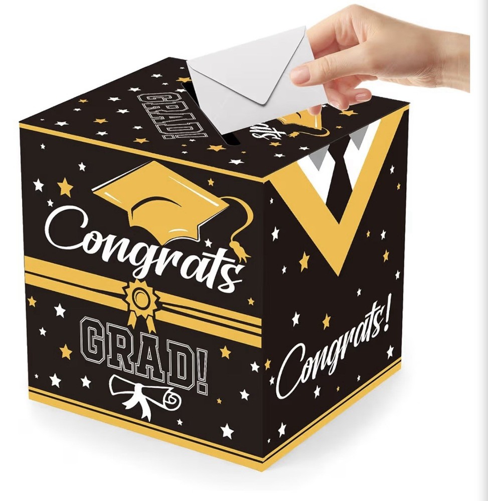 Graduation Decorations Grad Box Grad Party Favors Decor Supplies Black