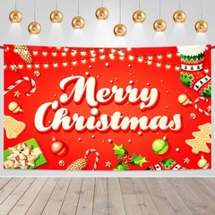 KatchOn, XtraLarge Merry Christmas Banner – 72X44 Inch, Candy, socks and tree