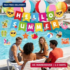 DMIGHT Summer Party Decorations Kit, Beach Pool Party Decorations, Hello Summer