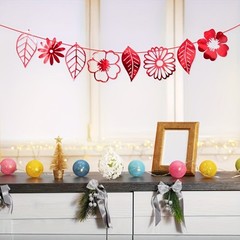 Leaf Banner, Funky Bohemian Leaf Banner, Double Sided Waterproof Colorful
