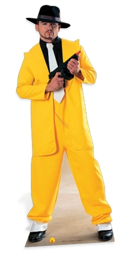Gangster Yellow Suit Cardboard Cutout Figure 180cm Tall-Great for themed Parties