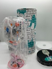 Delish Happy Birthday Wine Glass ~ 9″ Tall NIB