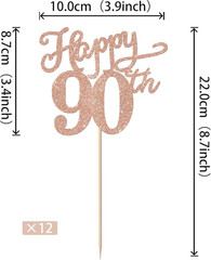 Rsstarxi 12 Pack Happy 90Th Birthday Party Decorations Happy 90Th Birthday Cente