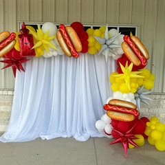 6PCS Large Hot Dog Shape Balloons Hot Dog Helium Foil Balloons Picnic Snacks BBQ