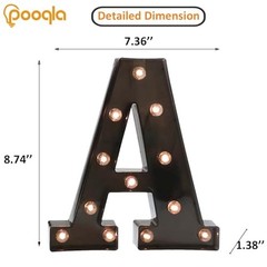 Black Light Up Marquee Letters Black Room Decor | LED Lighted Letters Letter A