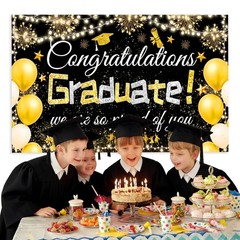 Congratulations Graduate We Are So Proud of You Banner Backdrop Photo Booth Sign