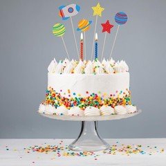 Multicolor Blast Off Birthday Candle Mix – 8-Piece Set, 2 Spiral 8-pk, Colour