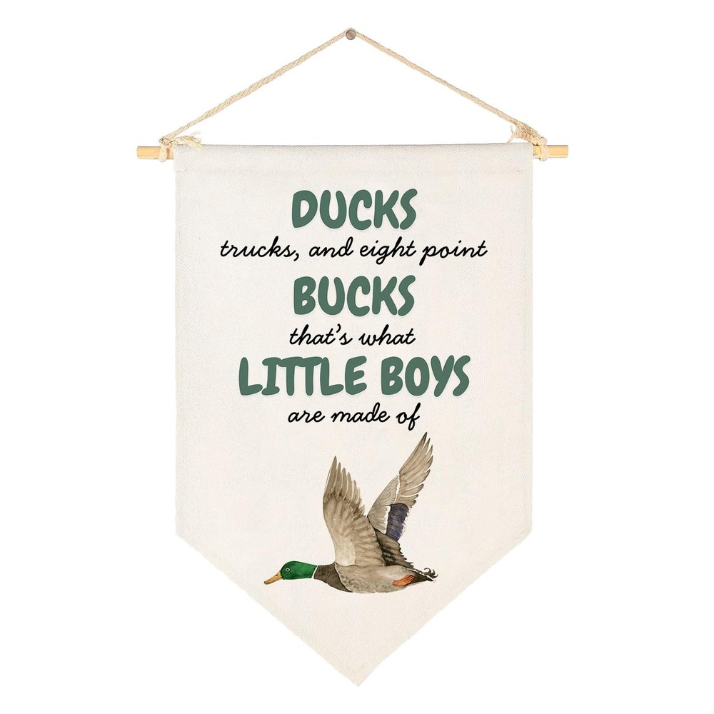 Mallard Ducks Nursery Decor Baby Stuff, Boy Hunting Decor, Duck Flag Sign, Ca…