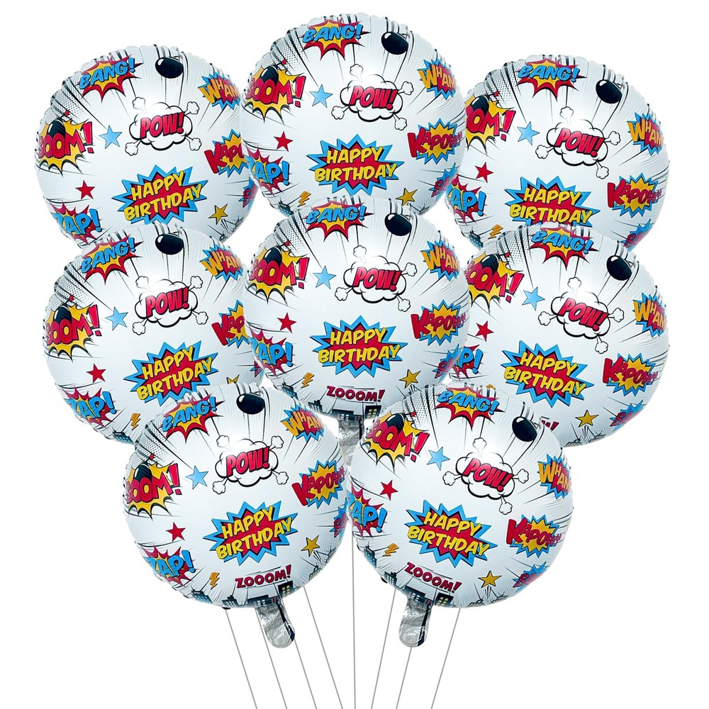 Superhero Decorations, 8Pcs Superhero Foil Balloons 18 Inches Hero Balloons D…