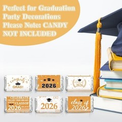 Graduation Party Decorations 2026 – 240PCS Congrats Grad Candy Wrapper Stickers,