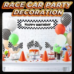 Race Car Birthday Party Decorations – (36 Pcs) 12 – 8-Inch Orange Mini Cones …