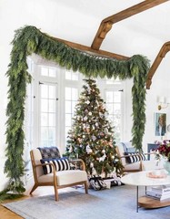 2P 6ft Artificial Christmas Garland, Real Touch Cedar Pine Garland-Pine Wreath&&