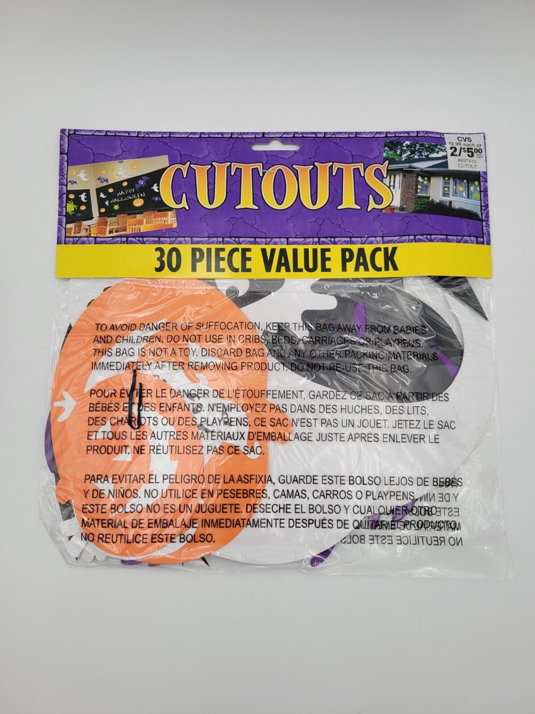 Halloween Pumpkin 30-Pc Value Pack Cutouts Decoupages Party Decorations New