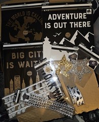Graduation Cap Decorating 10 Piece Black Gold Silver White Kit Design Bling