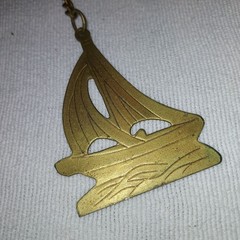 Vintage Brass Wind Chime With Ornate Bells & Chain Detailing For Home Décor Or S