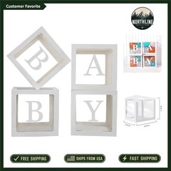 Charming Baby Shower Decoration Blocks with Letters ‘B’,’A’,’B’,’Y’ – 4pcs Set