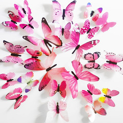 60Pcs 3D Butterfly Wall Decor, Decoration Party Birthday Cake Waterproof Removab