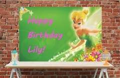 3×6 Tinkerbell vinyl Birthday Banner