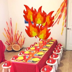 5Pcs 30 Inch Large Fire Balloons, Aluminum Foil Flame Balloons Decorations, R…