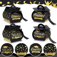 30 Graduation Cap Gift Boxes with Tassel for Class of 2026 Party Favors