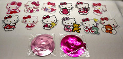 12 Hello Kitty Hanging Birthday Cut-out Party Decorations with Swirls