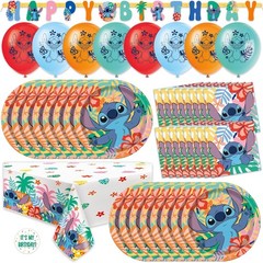 Lilo and Stitch Birthday Party Decorations for 16, Banner, Tablecloth, Balloons