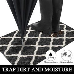SHACOS Washable Runner Rug 2×6 ft Non Slip Entryway Kitchen 2′ x 6′, Black