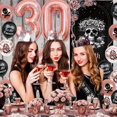 TSVATE Death to My 20s Decorations, 30th Birthday Decorations for Rosegold