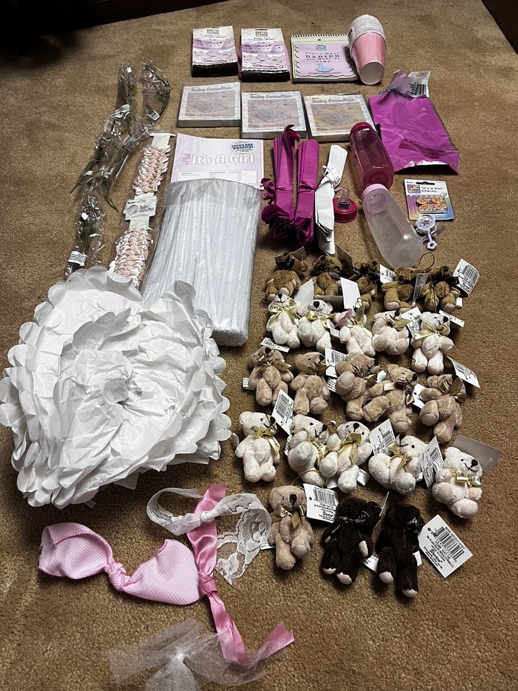 Girl Baby Shower Decorations–Bear Theme–see description & see photos