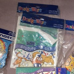 Designware 1998 Rugrats Vintage Party Decor Banner Hats Cards Bags Plates NEW