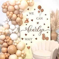 We Can Bearly Wait Party Decal Sign Baby Shower Backdrop Decoration Neutral G…