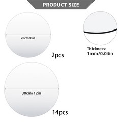 16 Pcs Round Mirrors for Centerpieces Circle Candle Plate Tray 812 Inch